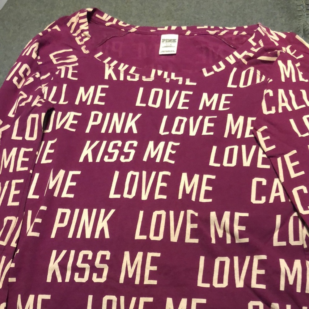 Women’s VS PINK Long Sleeve PJ Shirt Size Large